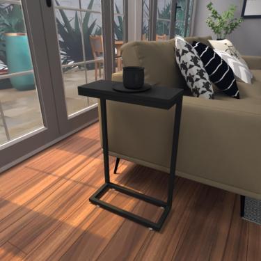 Imagem de Mesa Lateral Preta Aparador De Sofa Sala Mesa Lateral Cama