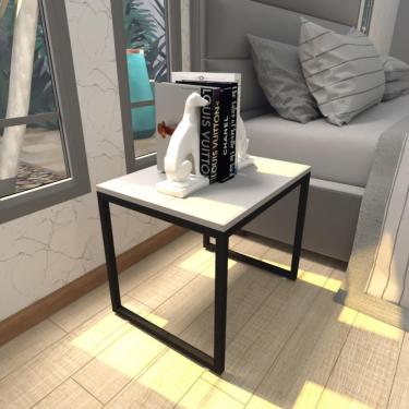 Imagem de Mesa De Cabeceira Industrial Cinza Mdf Canto Quarto Mesas De Cabeceira Mesinha Cabeçeira Cabiceira