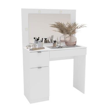 Imagem de Penteadeira Bahia Com 2 Gavetas E 1 Porta Politorno Branco