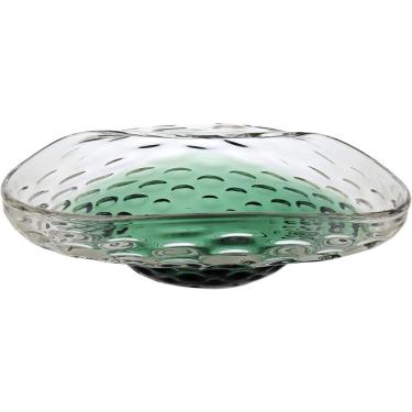 Imagem de Centro Mesa Decorativo Fruteira Vidro 15x46x46cm Verde