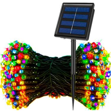 Imagem de Pisca Luzes Leds Fio Solar Colorido 500 Lâmpadas Natal 50m