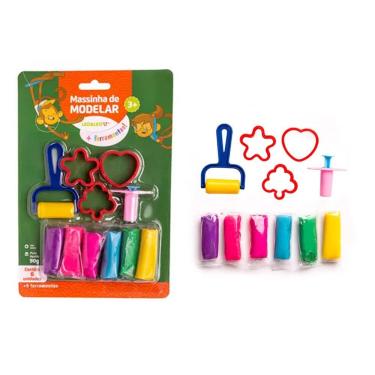 Imagem de Kit Massa De Modelar Leonora - C- 6 Cores + 5 Peças