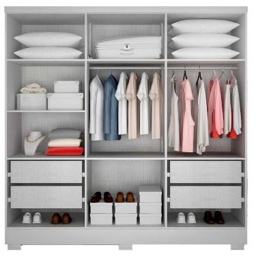 Imagem de Closet Diamante Em Mdp 4 Gavetas 7 Prateleiras Branco
