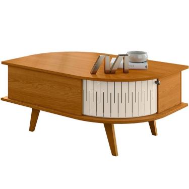 Imagem de Mesa De Centro índia 2 Portas 90x60 Cm Cinamomo/off White