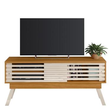 Imagem de Rack Bancada De Tv 65 Pol 150cm Keli Z10 Off/cinamomo - Mpozenato