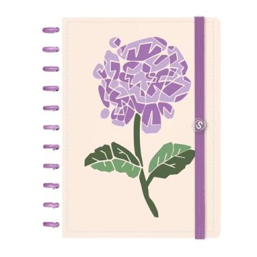 Imagem de Caderno de Disco ISCOOL Grande Flore(Ser) Hortência Bege