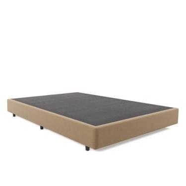 Imagem de Base para Cama Box Casal Torvi Suede (35x138x188) Bege - Mobly