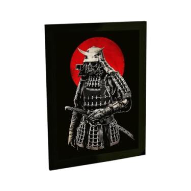 Imagem de Quadro Decorativo Samurai Caveira Ilustração Dark Decoração Poster Quarto Sala