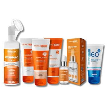Imagem de Kit Skincare Vitamina C +Serum Clareador+Protetor Solar Sem Cor FPS60+Mousse Micelar Vit. C rhenuks