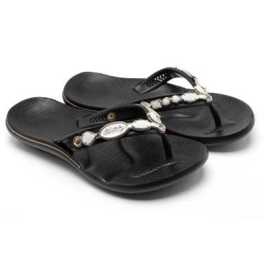 Imagem de Chinelo Feminino Com Resina Confortável - Ch06 - Alcalay, Preto branco