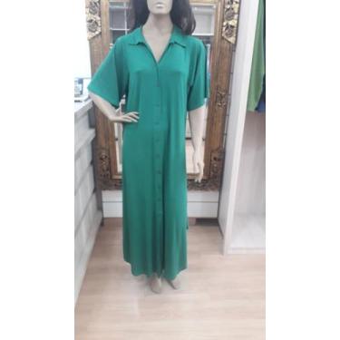 Imagem de Vestido longo malha viscolaicra chemise .p.m.g - Luz do Sol 