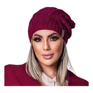 Imagem de Touca Caída Tricô Gorro Boina Beanie Lã Masculina Feminina Macio Quent