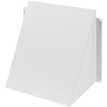 Imagem de Tampa de ventilação de aço galvanizado branco de 20 cm x 20 cm - Defletor de chuva de escapamento/entrada de duto - Proteção à prova de intempéries para sistemas de ventilação aberta - Exaustor de