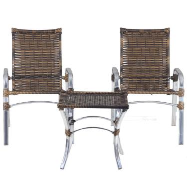 Imagem de Kit 02 Cadeiras E Mesa área Externa Varanda Edícula Sacada Argila