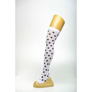 Imagem de Meia Calça Bolinha - Festas e Fantasias, Branco