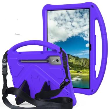 Imagem de QYiiD Capa infantil para Galaxy Tab S10 FE+ (Plus) 33.3 cm 2025, leve protetora com alça conversível e alça de ombro infantil para Tab S10 Fe Plus 33.3 cm SM-X620/X626B, roxo