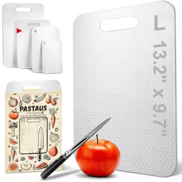 Imagem de Tábua de corte de aço inoxidável, tábua de corte não tóxica para cozinha, design de textura mais recente reduz marcas de faca, superfície antiderrapante, adequada para cortar carne, frutas, pão