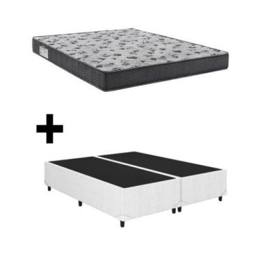 Imagem de Cama Base Box Casal Bipartido Branco Colchão ISO 100 D33 - Ortobom - A