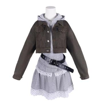 Imagem de Yejue Game Cos Fantasia feminina cosplay conjunto de casaco e saia jogo anime eventos escola festa show roupa casual