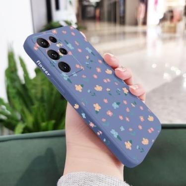 Imagem de Capa de celular com estampa de flores para Samsung Galaxy S25 S24 S23 S22 S21 S20 FE Note 20 Ultra 10 9 Plus, azul claro, para S24FE