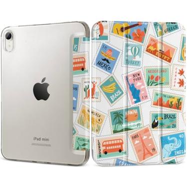 Imagem de DONGKE Capa inteligente para iPad mini 7 (A17 Pro) 2024 e iPad mini 6 2021 de 8,3 polegadas, capa traseira translúcida fina e dobrável para iPad mini 7ª/6ª geração [despertar/hibernar automaticamente