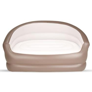 Imagem de Sofá inflável de colchão de ar de tamanho duplo, cadeira inflável dupla para adultos - espreguiçadeira inflável - Sofá de ar portátil para vida interna/acampamento de barraca/atividade ao ar livre