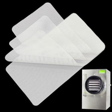 Imagem de GUCUJI Tapetes de malha de silicone para secador de congelamento (4 bandejas pequenas), antiaderentes, reutilizáveis, fáceis de limpar, sem BPA de grau alimentício, 4 peças