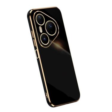 Imagem de LTLMYDAM Capa para Huawei Pura 80 Ultra/80 Pro/80 Pro+/80, Proteção de Câmera Revestida, Antiqueda, TPU Capa de Telemóvel Leve e Fina, Preta, 80