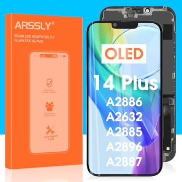 Imagem de Substituição de tela OLED para iPhone 14 Plus - para iPhone 14 Plus LCD Display Touch Screen Digitalizador Assembléia com ferramentas de reparo A2886 A2632 A2885 A2896 A2887 (preto)