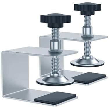 Imagem de 2 braçadeiras de instalação frontal de gaveta, clipes de fixação de gaveta, ferramentas de instalação de gabarito de móveis estáveis ajustáveis para marcenaria, gabarito, gaveta frontal, braçadeiras