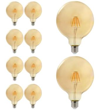 Imagem de Kit 10x Lâmpada Filamento LED Retrô Vintage G125 4W E27 2200K Bivolt