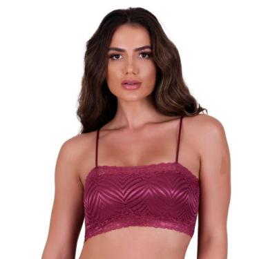 Imagem de Sutiã com Bojo de Renda Top Faixa Melissa - NAKA MODAS, G, Natural