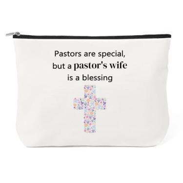 Imagem de Presentes de agradecimento da esposa do pastor – pequena bolsa de cosméticos bolsa de maquiagem com zíper para mulheres Dia de agradecimento do pastor presentes de aniversário cristão Natal para