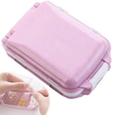 Imagem de Porta Comprimidos Cápsulas Estojo De Bolso Viagem Compacto Portátil Organizador Bijuteria Brinco Cápsulas Vitaminas (Cor-de-rosa)