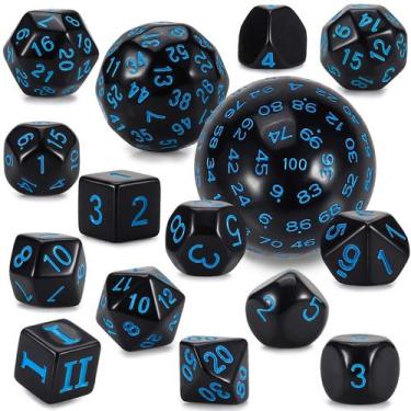 Imagem de Conjunto de dados poliédricos CiaraQ DND (15 unidades) D4-D100 com sac