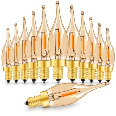 Imagem de Lâmpadas LED vintage de candelabro, luzes noturnas, 0,7 W, 2200 K, pac