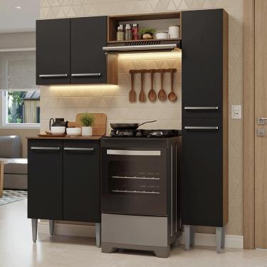 Imagem de Armário De Cozinha Compacta 156 Cm Rustic-preto Emilly Madesa 02