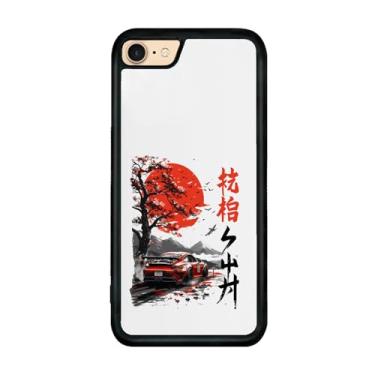 Imagem de qizjio Capa de telefone inspirada em anime de carro japonês – Ilustração legal de corrida, capa protetora à prova de choque para iPhone 7/8/SE