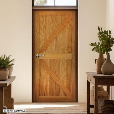 Imagem de Porta de Madeira Maciça Tauari 210x70x3,3 Celeiro Jomadi Natural