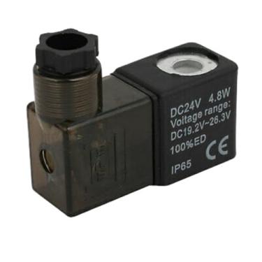 Imagem de Bobina de válvula solenoide pneumática elétrica de substituição DC 24V 4,8W