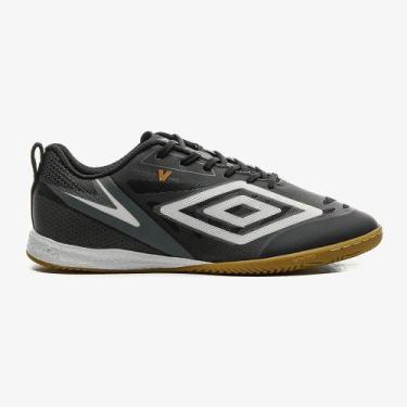 Imagem de Chuteira Futsal Sala V Bump Pro Umbro Unissex, Preto, Branco, 44, Unis