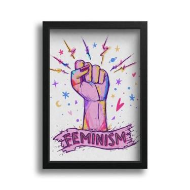Imagem de Quadro Decorativo Mulher Girl Power Feminismo Rosa A3 42x30 - Deliquad