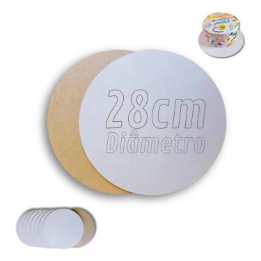 Imagem de 2X Kit 10 Cake Board 28Cm Tabuleiro Bolo Em Mdf 3Mm Redondo