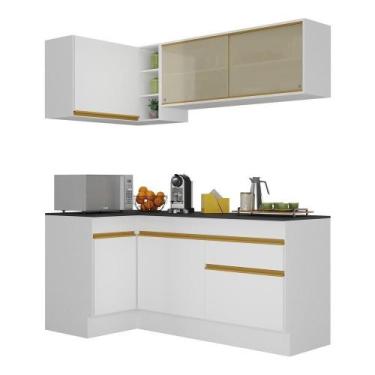 Imagem de Armário De Cozinha Compacta De Canto Com Rodapé Veneza Multimóveis V20