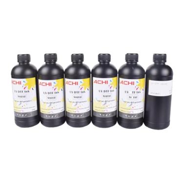 Imagem de Ovsuqu US Stock Tinta A3 UV DTF para impressora A3 UV DTF XP600 I608 Tinta UV CMYKW + verniz 500 ml/frasco para impressora de adesivos (CMYKW+Verniz)