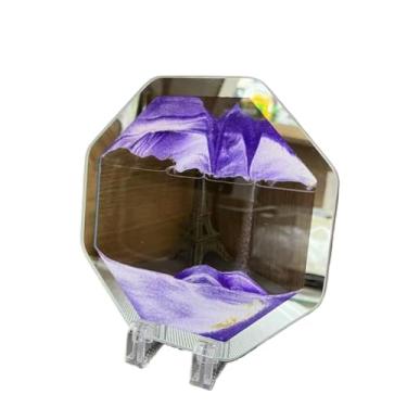 Imagem de Ampulheta Duna 3d Vidro Moving Sandscape Areia Movediça Diamante, Quadro Pintura Criativa.(ROXO)