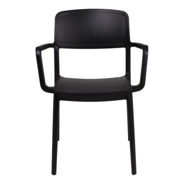 Imagem de Cadeira Tramontina Marta Em Polipropileno Preta Com Braços