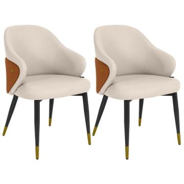 Imagem de Kit 2 Cadeiras de Jantar Estofada Milano Design Italiano com Encosto E