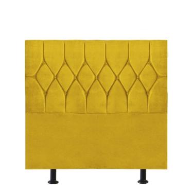 Imagem de Cabeceira Estofada Cama Box Solteiro 90cm Istambul Suede Amarelo- Mabe Magazine