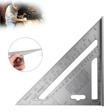 Imagem de Esquadro Carpinteiro Régua Metal 7 Polegadas Quadradas 90 Graus - Esqu